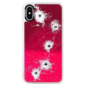 Neonové pouzdro Pink iSaprio - Gunshots - iPhone XS