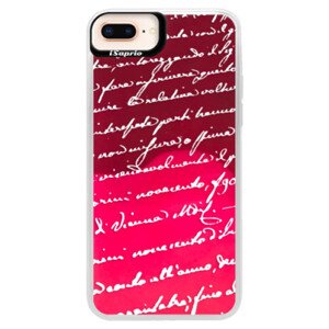 Neonové pouzdro Pink iSaprio - Handwriting 01 - white - iPhone 8 Plus