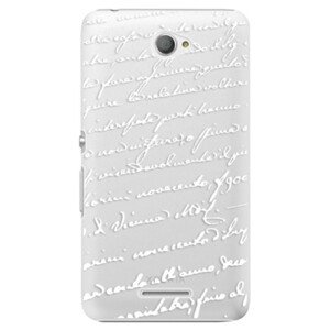 Plastové pouzdro iSaprio - Handwriting 01 - white - Sony Xperia E4