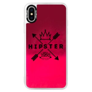Neonové pouzdro Pink iSaprio - Hipster Style 02 - iPhone XS