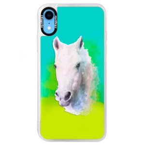 Neonové pouzdro Blue iSaprio - Horse 01 - iPhone XR