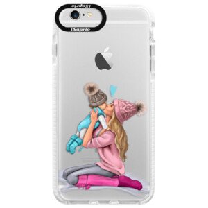 Silikonové pouzdro Bumper iSaprio - Kissing Mom - Blond and Boy - iPhone 6/6S