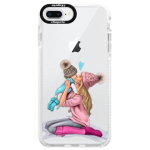 Silikonové pouzdro Bumper iSaprio - Kissing Mom - Blond and Boy - iPhone 8 Plus