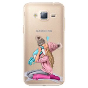 Plastové pouzdro iSaprio - Kissing Mom - Blond and Boy - Samsung Galaxy J3 2016