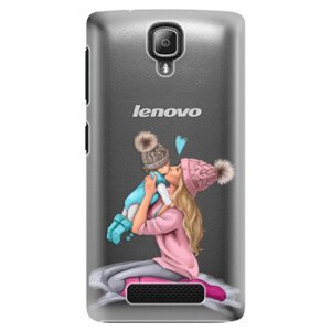 Plastové pouzdro iSaprio - Kissing Mom - Blond and Boy - Lenovo A1000