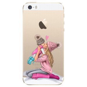Odolné silikonové pouzdro iSaprio - Kissing Mom - Blond and Girl - iPhone 5/5S/SE