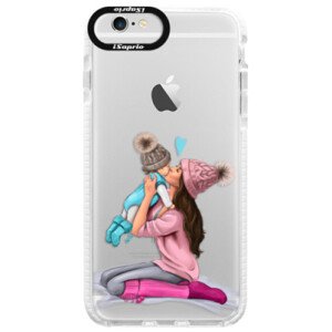 Silikonové pouzdro Bumper iSaprio - Kissing Mom - Brunette and Boy - iPhone 6/6S