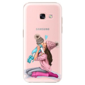 Plastové pouzdro iSaprio - Kissing Mom - Brunette and Boy - Samsung Galaxy A3 2017