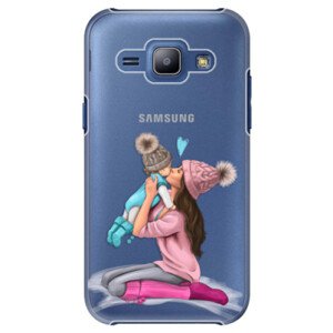 Plastové pouzdro iSaprio - Kissing Mom - Brunette and Boy - Samsung Galaxy J1