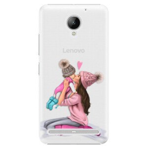 Plastové pouzdro iSaprio - Kissing Mom - Brunette and Girl - Lenovo C2