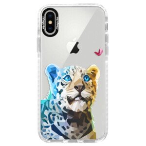 Silikonové pouzdro Bumper iSaprio - Leopard With Butterfly - iPhone X