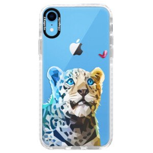 Silikonové pouzdro Bumper iSaprio - Leopard With Butterfly - iPhone XR