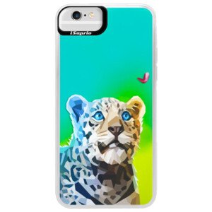 Neonové pouzdro Blue iSaprio - Leopard With Butterfly - iPhone 6 Plus/6S Plus