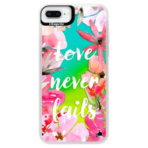 Neonové pouzdro Blue iSaprio - Love Never Fails - iPhone 8 Plus