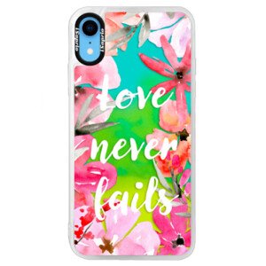 Neonové pouzdro Blue iSaprio - Love Never Fails - iPhone XR