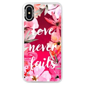 Neonové pouzdro Pink iSaprio - Love Never Fails - iPhone X