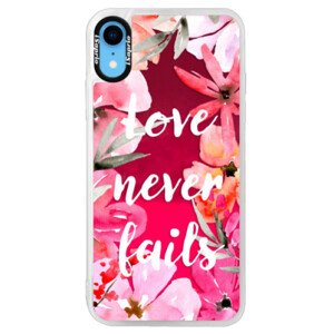 Neonové pouzdro Pink iSaprio - Love Never Fails - iPhone XR