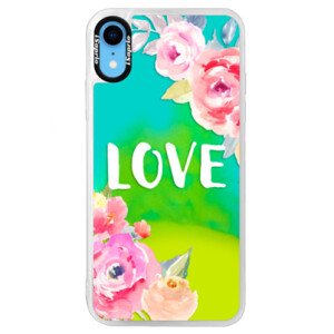 Neonové pouzdro Blue iSaprio - Love - iPhone XR