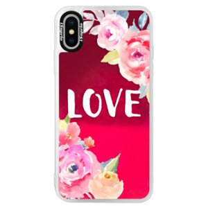 Neonové pouzdro Pink iSaprio - Love - iPhone XS