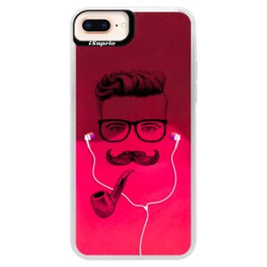 Neonové pouzdro Pink iSaprio - Man With Headphones 01 - iPhone 8 Plus