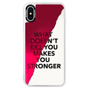 Neonové pouzdro Pink iSaprio - Makes You Stronger - iPhone X