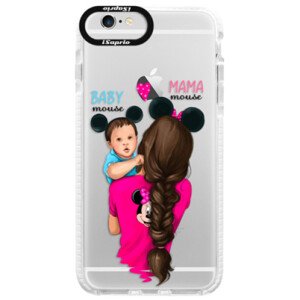 Silikonové pouzdro Bumper iSaprio - Mama Mouse Brunette and Boy - iPhone 6/6S