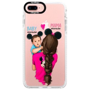Silikonové pouzdro Bumper iSaprio - Mama Mouse Brunette and Boy - iPhone 7 Plus