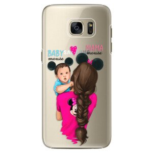 Plastové pouzdro iSaprio - Mama Mouse Brunette and Boy - Samsung Galaxy S7 Edge