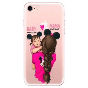 Odolné silikonové pouzdro iSaprio - Mama Mouse Brunette and Girl - iPhone 7