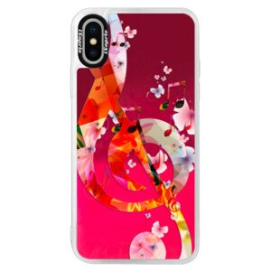 Neonové pouzdro Pink iSaprio - Music 01 - iPhone X