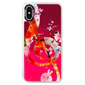 Neonové pouzdro Pink iSaprio - Music 01 - iPhone XS