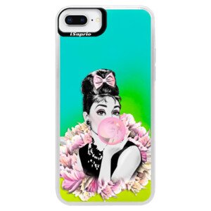 Neonové pouzdro Blue iSaprio - Pink Bubble - iPhone 8 Plus