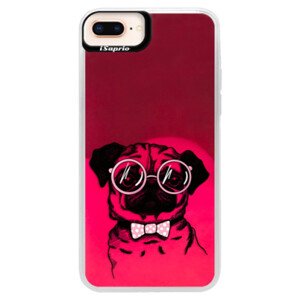 Neonové pouzdro Pink iSaprio - The Pug - iPhone 8 Plus