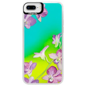 Neonové pouzdro Blue iSaprio - Purple Orchid - iPhone 7 Plus