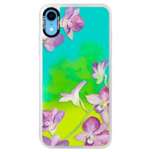 Neonové pouzdro Blue iSaprio - Purple Orchid - iPhone XR