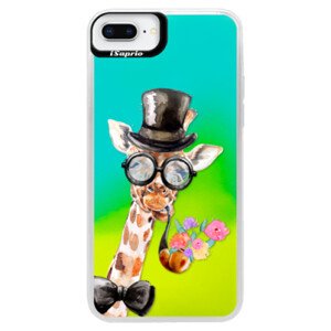 Neonové pouzdro Blue iSaprio - Sir Giraffe - iPhone 8 Plus