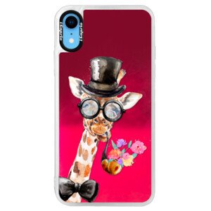 Neonové pouzdro Pink iSaprio - Sir Giraffe - iPhone XR