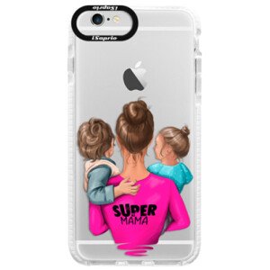 Silikonové pouzdro Bumper iSaprio - Super Mama - Boy and Girl - iPhone 6/6S