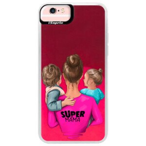 Neonové pouzdro Pink iSaprio - Super Mama - Boy and Girl - iPhone 6 Plus/6S Plus