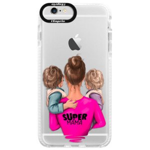 Silikonové pouzdro Bumper iSaprio - Super Mama - Two Boys - iPhone 6/6S