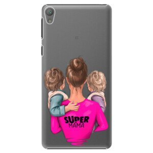 Plastové pouzdro iSaprio - Super Mama - Two Boys - Sony Xperia E5