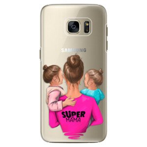 Plastové pouzdro iSaprio - Super Mama - Two Girls - Samsung Galaxy S7 Edge