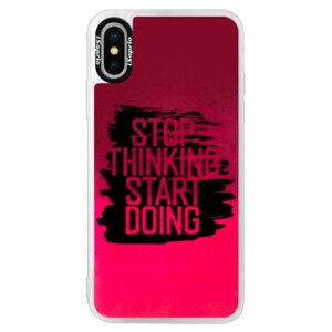 Neonové pouzdro Pink iSaprio - Start Doing - black - iPhone X