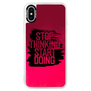 Neonové pouzdro Pink iSaprio - Start Doing - black - iPhone XS