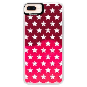 Neonové pouzdro Pink iSaprio - Stars Pattern - white - iPhone 8 Plus