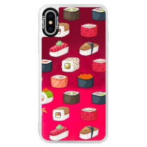 Neonové pouzdro Pink iSaprio - Sushi Pattern - iPhone X