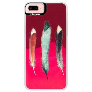 Neonové pouzdro Pink iSaprio - Three Feathers - iPhone 7 Plus