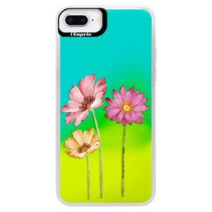 Neonové pouzdro Blue iSaprio - Three Flowers - iPhone 8 Plus