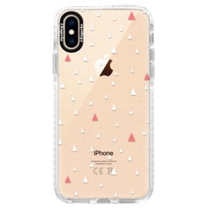 Silikonové pouzdro Bumper iSaprio - Abstract Triangles 02 - white - iPhone XS