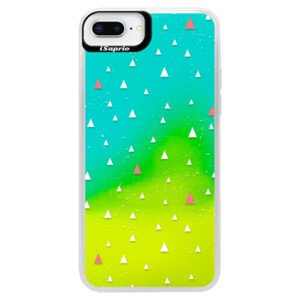 Neonové pouzdro Blue iSaprio - Abstract Triangles 02 - white - iPhone 8 Plus